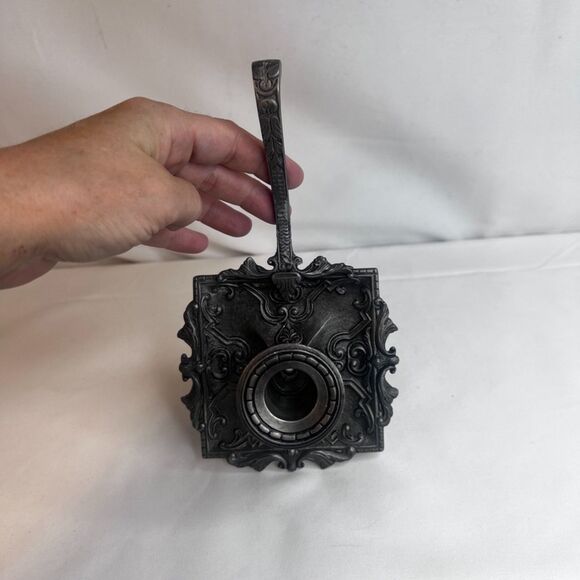 Antique Pewter French Candle Chamberstick w/ Hand Holder Victorian Style - Picture 9 of 9